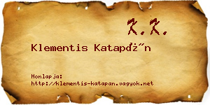 Klementis Katapán névjegykártya